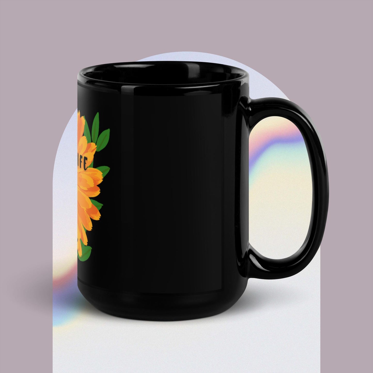 HLO Black Glossy Mug